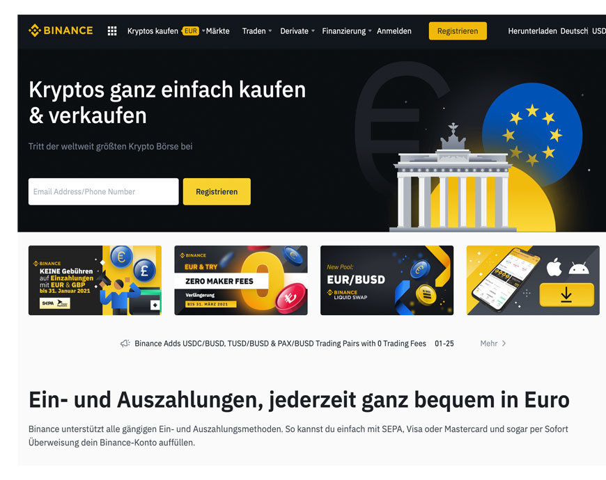 Bitcoin kaufen beim Testsieger Mai 2025 Binance